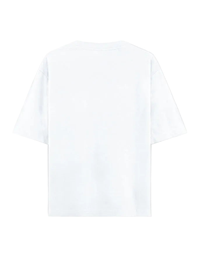 White t-shirt on a light gray background
