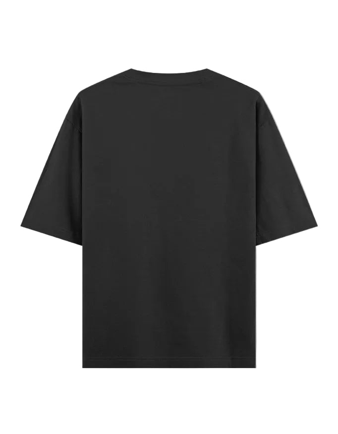 Black t-shirt on a white background