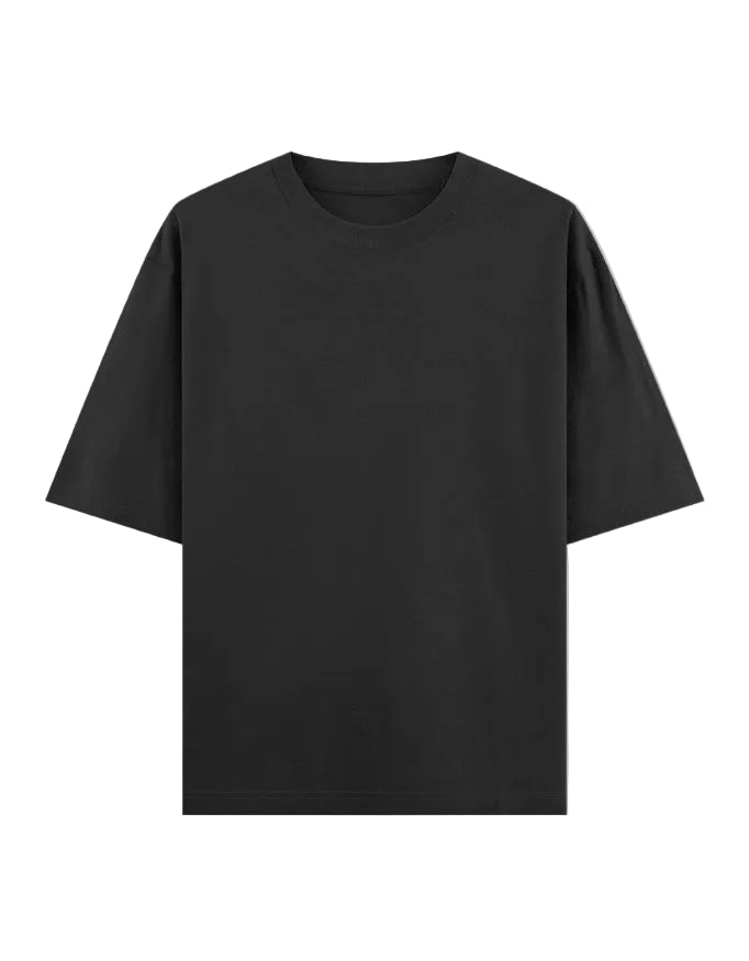 Black t-shirt on a white background
